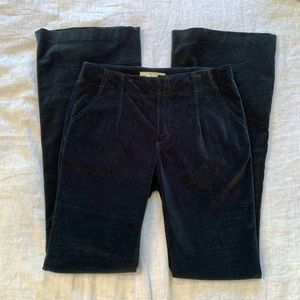 Dark green velvet Free People flare pants